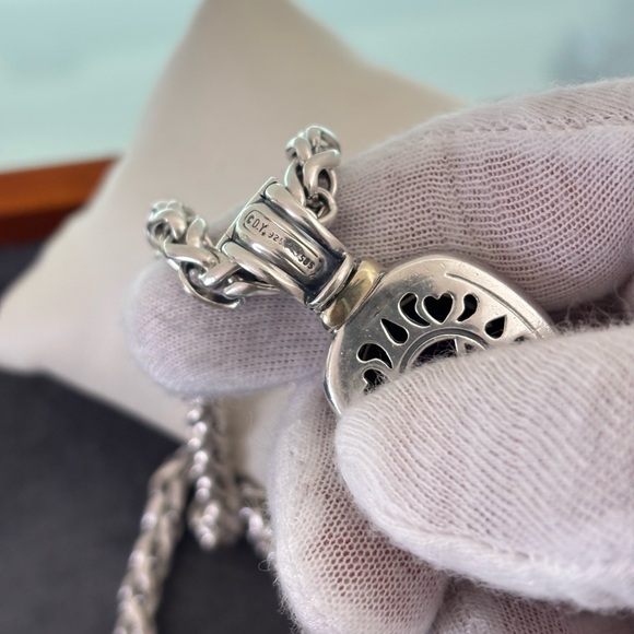 David Yurman 925 & 14k Gold XL Albion Pendant Necklace with Amethyst 16" - Picture 9 of 11